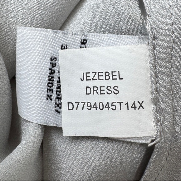 DVF Jezebel Python Grey Print Tie Neck Long Sleeve Shift Mini Dress Size 6 - Picture 11 of 14